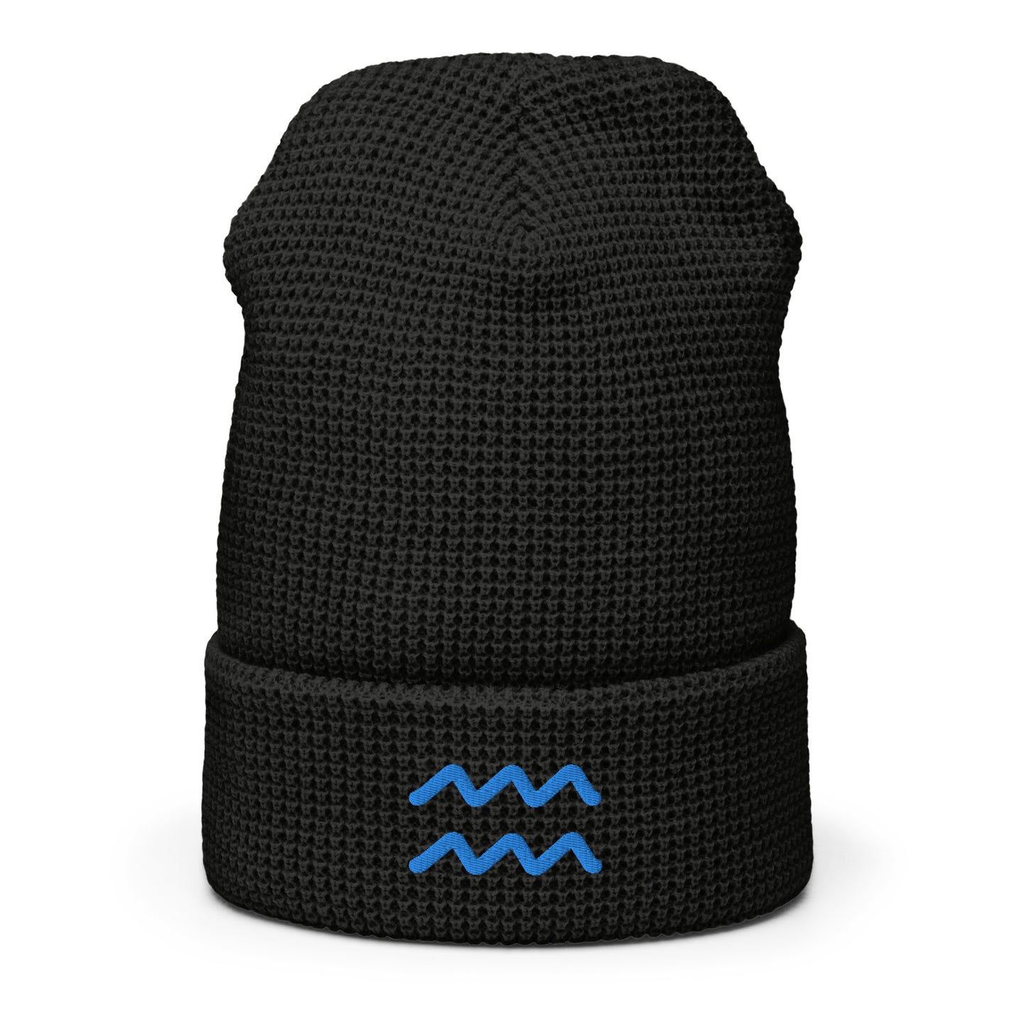 Aquarius in Light Blue Waffle beanie