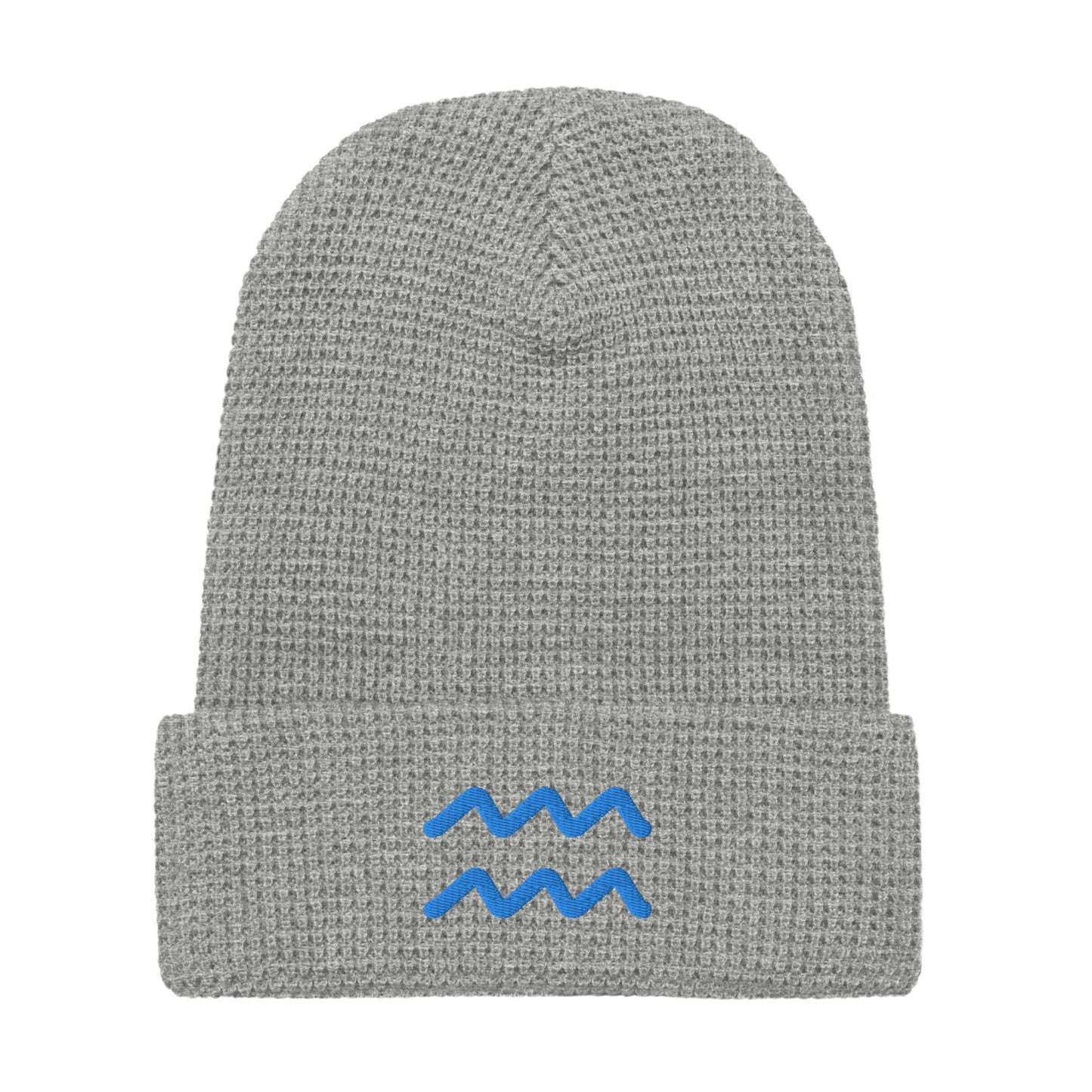Aquarius in Light Blue Waffle beanie