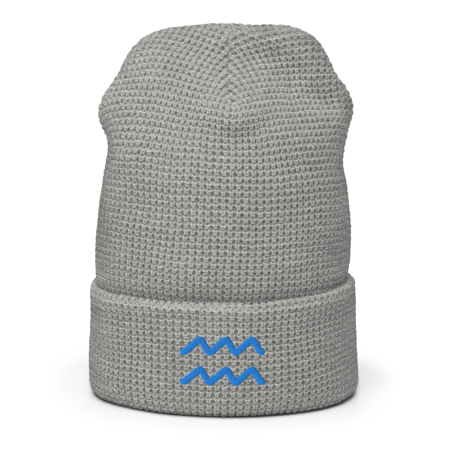 Aquarius in Light Blue Waffle beanie