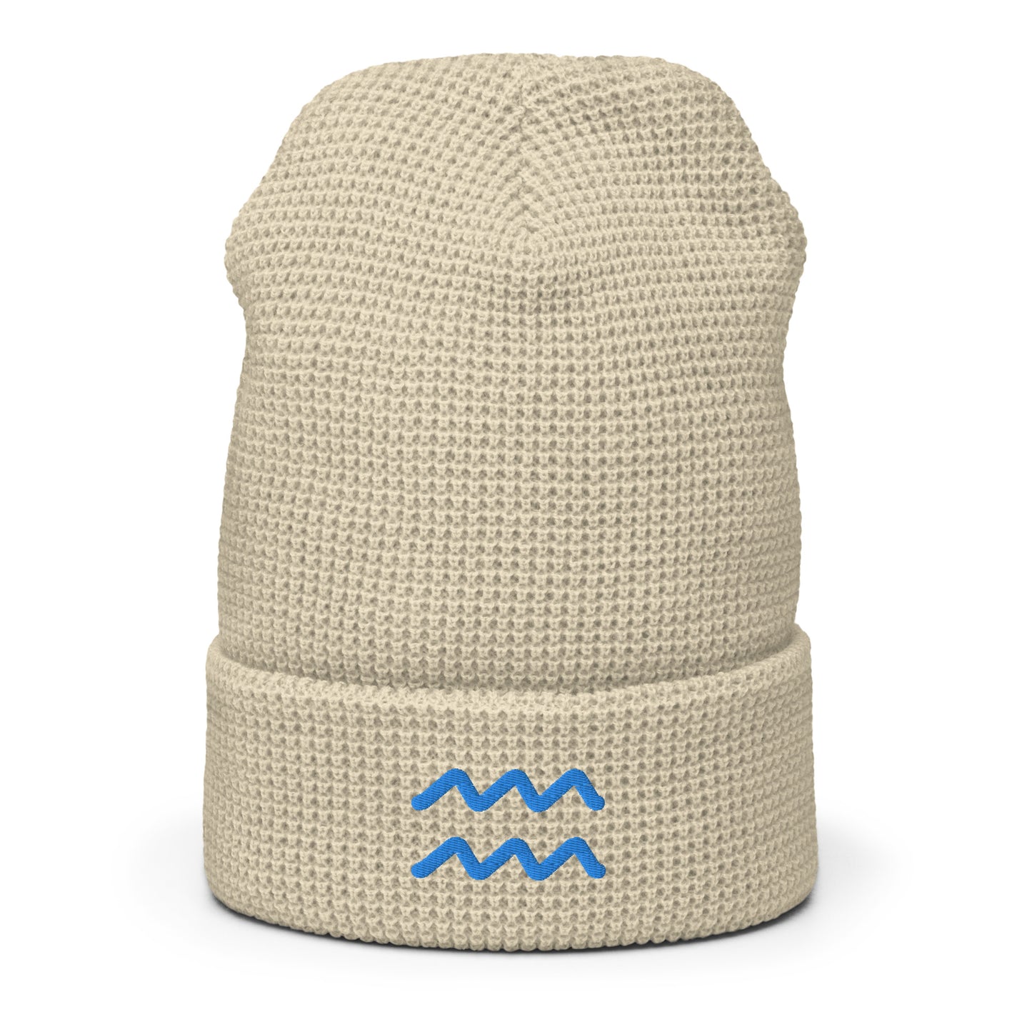 Aquarius in Light Blue Waffle beanie