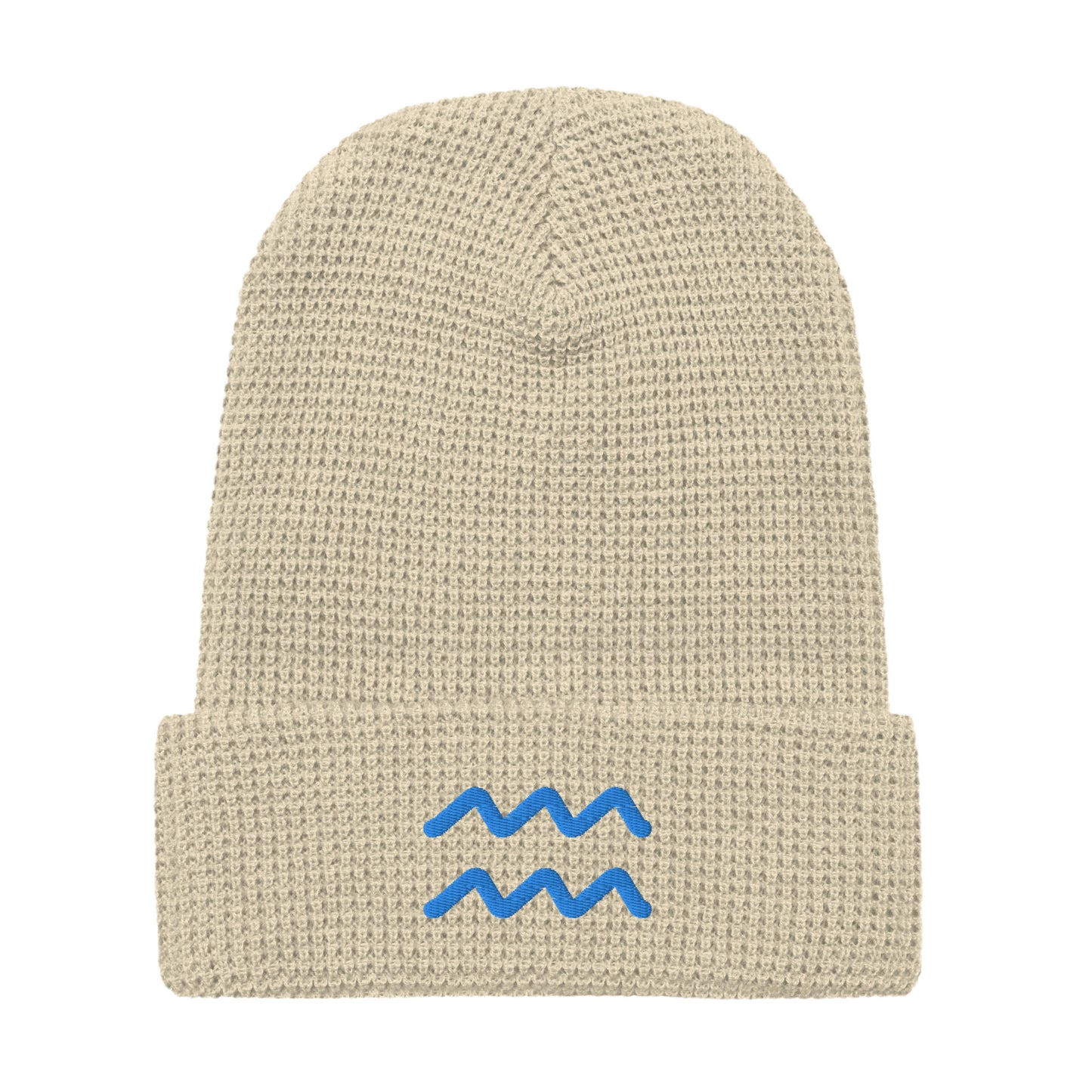 Aquarius in Light Blue Waffle beanie