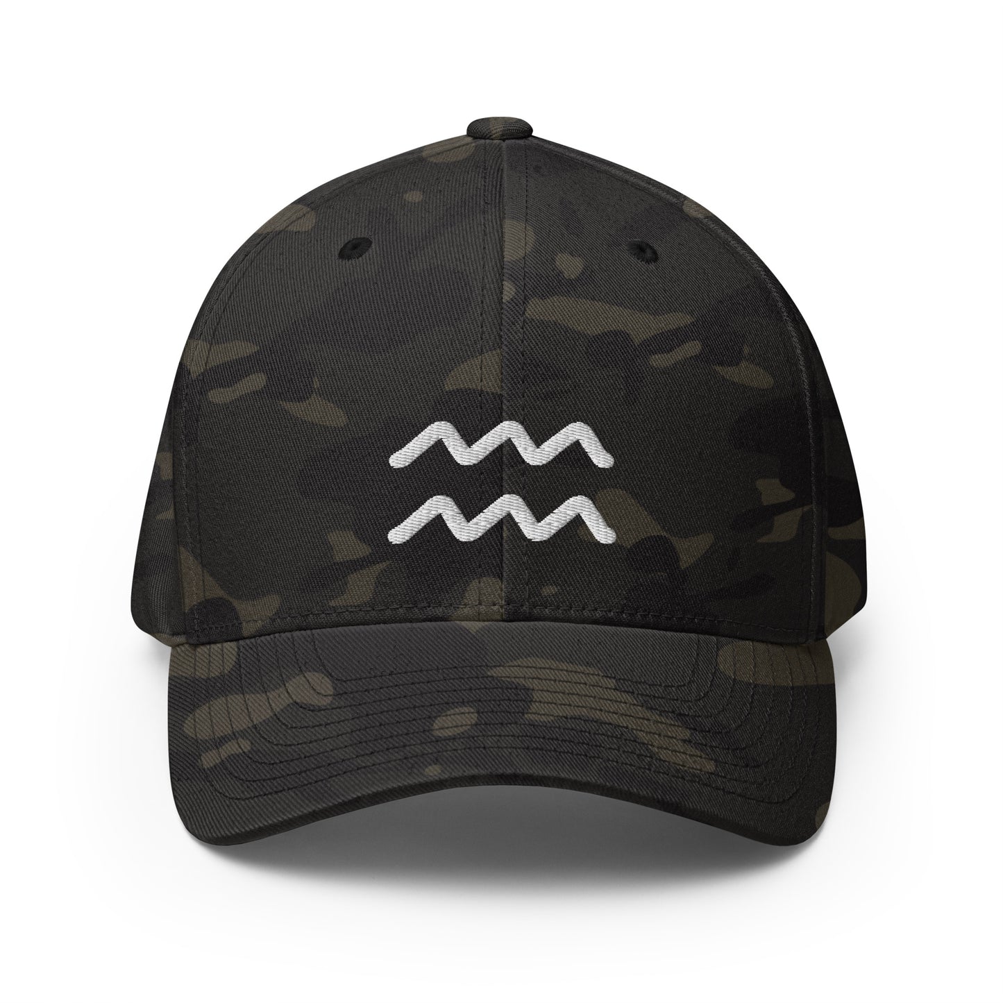 Aquarius in White Structured Twill Cap