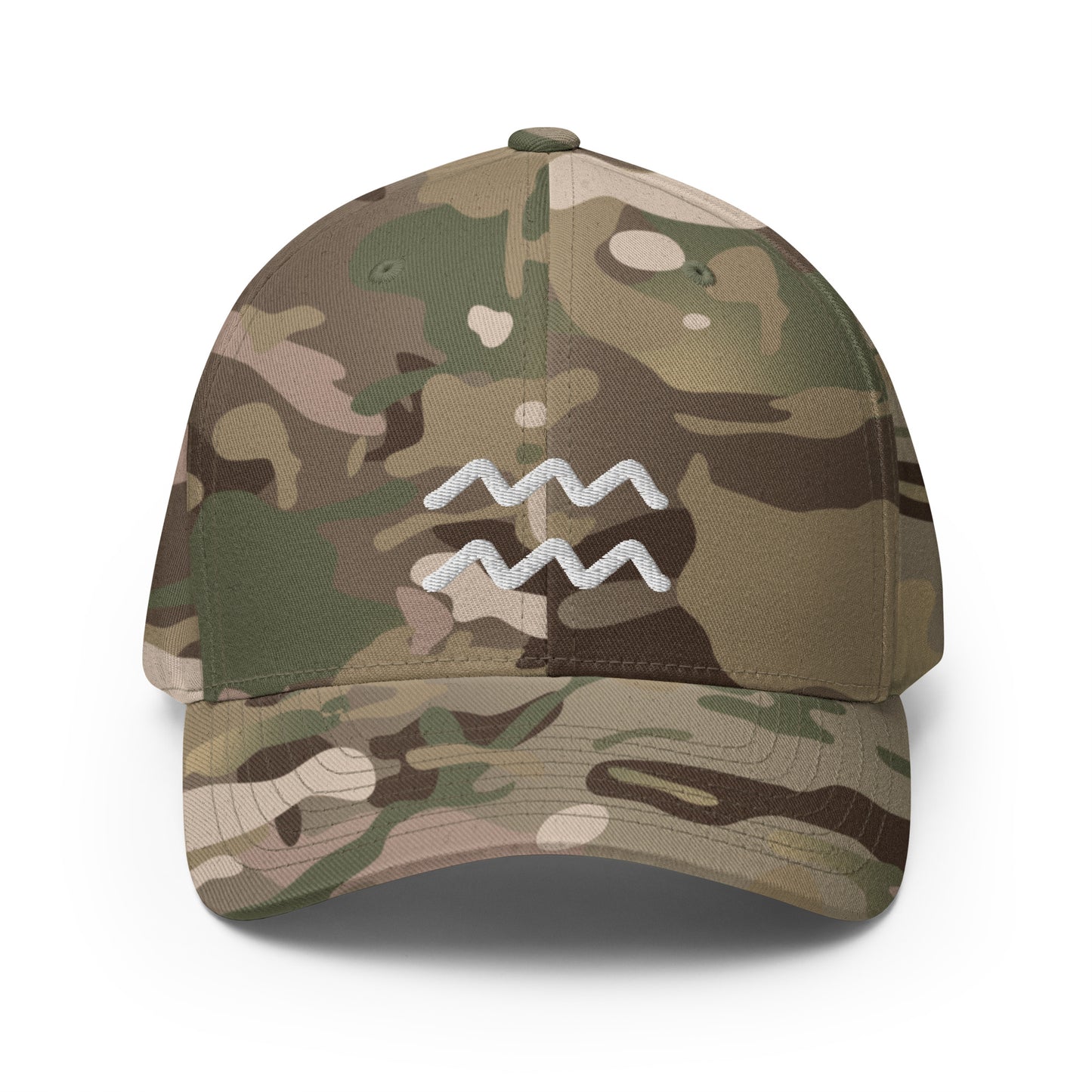 Aquarius in White Structured Twill Cap
