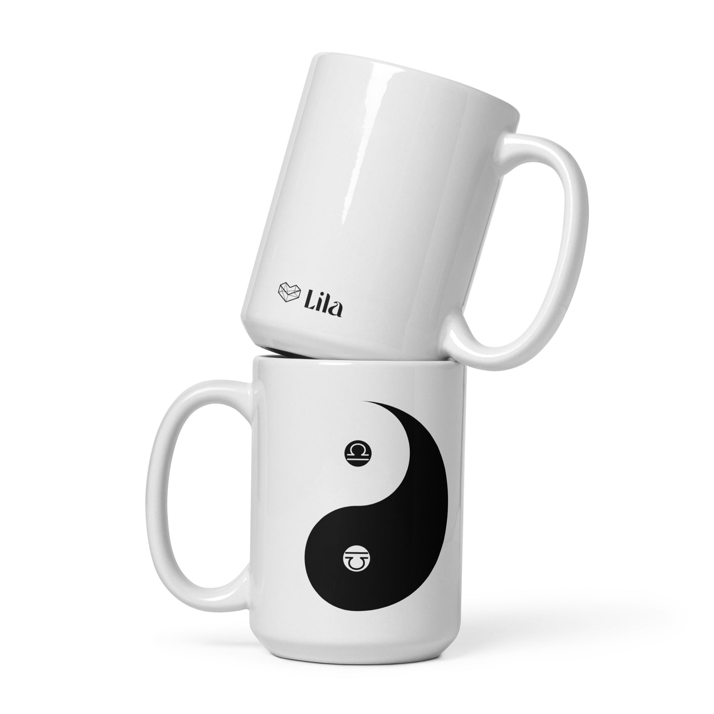 Libra Yin Yang White glossy mug