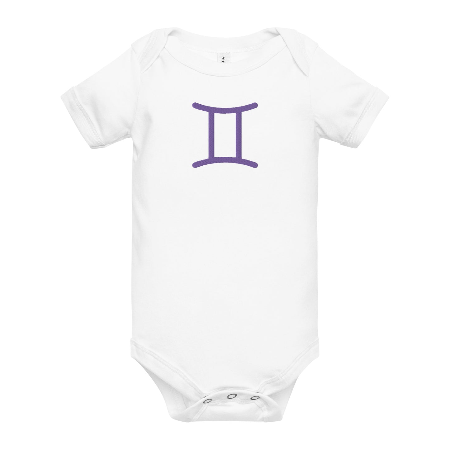 Embroidered Gemini Baby short sleeve onesie