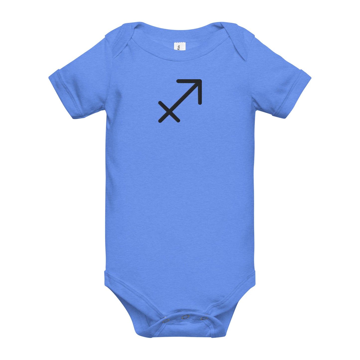Black Embroidered Sagittarius Baby short sleeve onesie