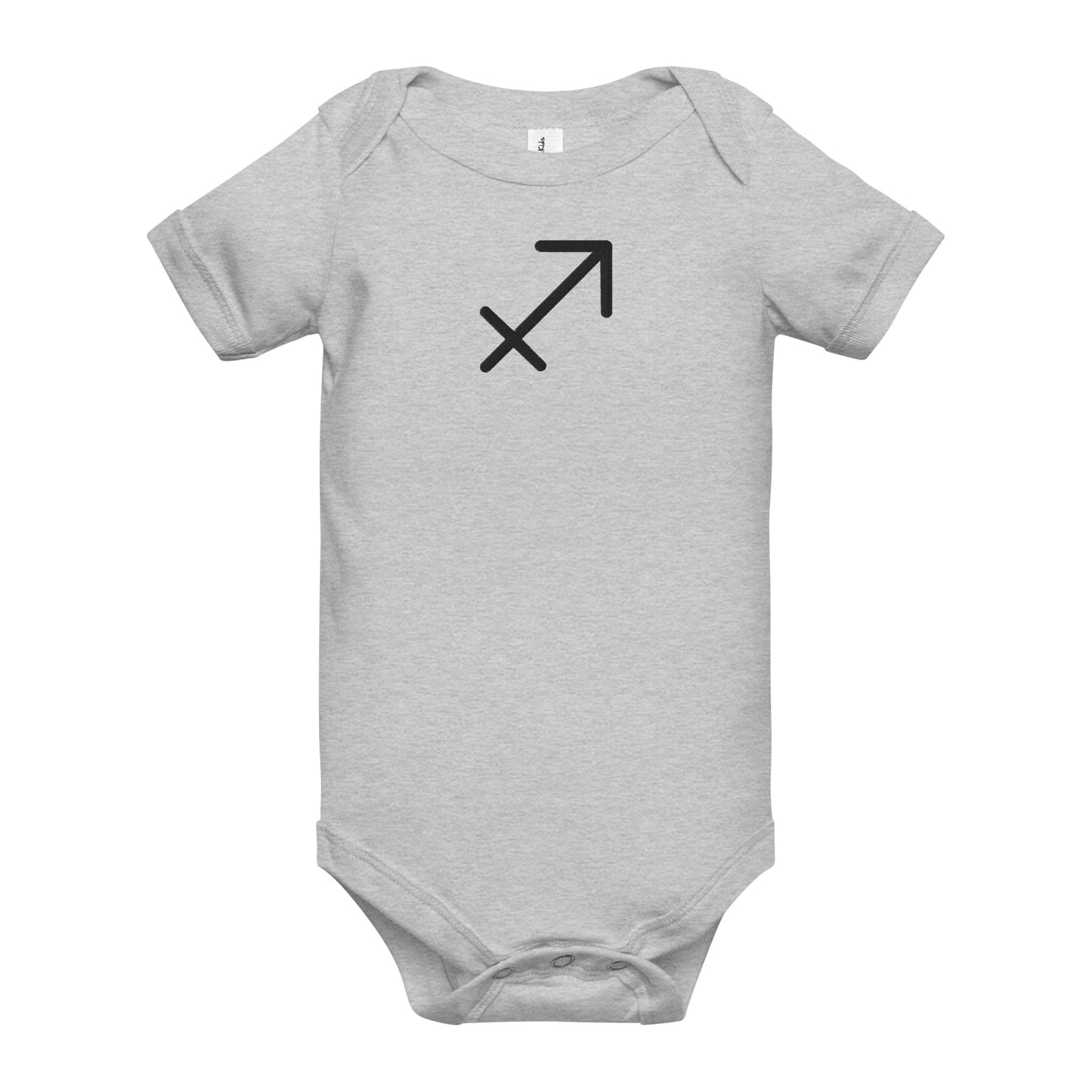 Black Embroidered Sagittarius Baby short sleeve onesie