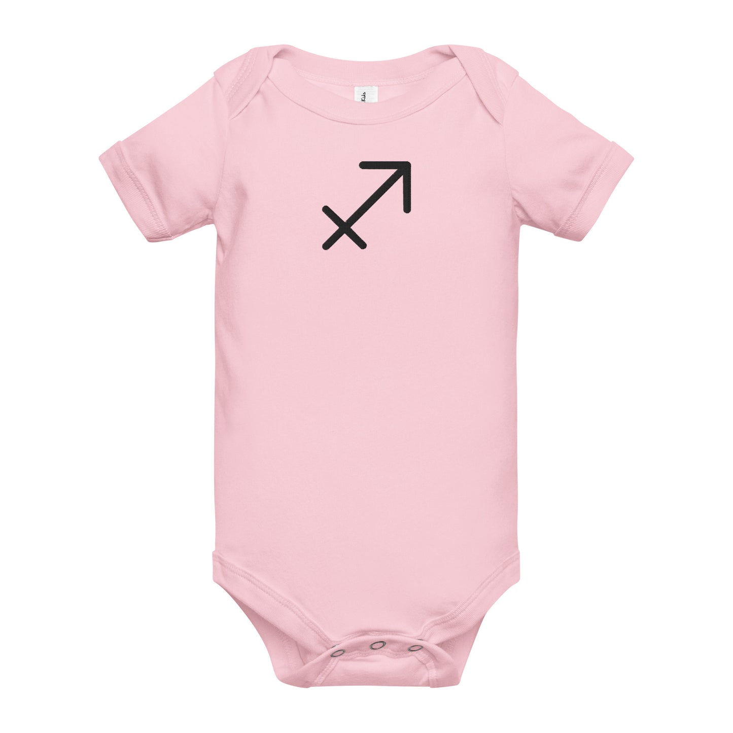 Black Embroidered Sagittarius Baby short sleeve onesie