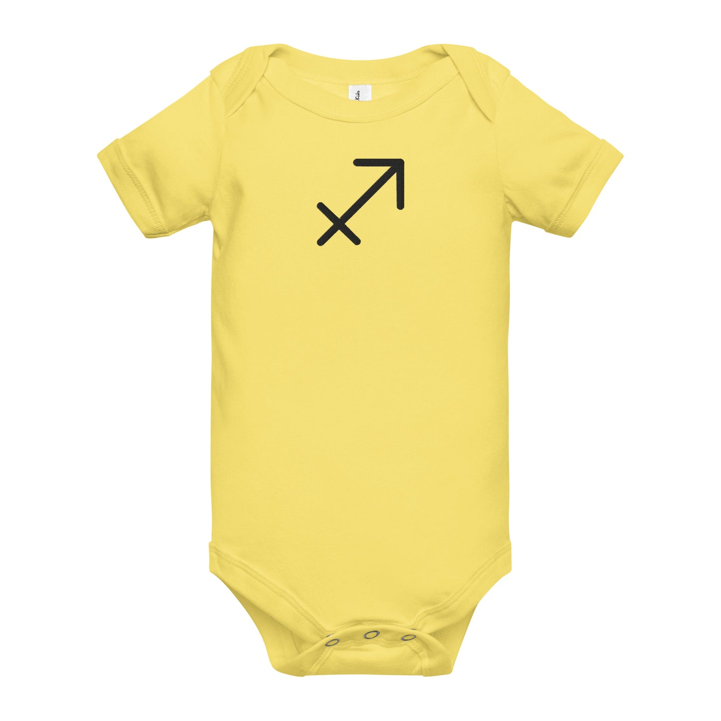 Black Embroidered Sagittarius Baby short sleeve onesie