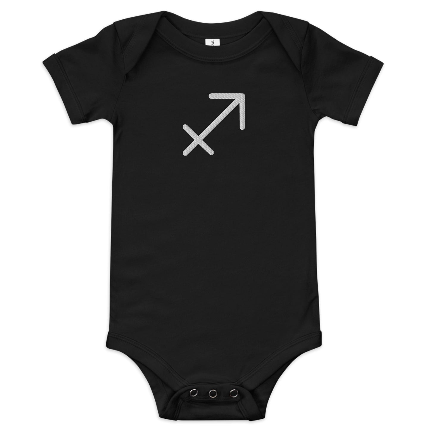 White Embroidered Sagittarius Baby short sleeve onesie