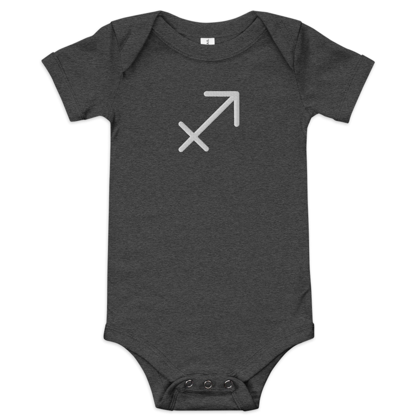 White Embroidered Sagittarius Baby short sleeve onesie