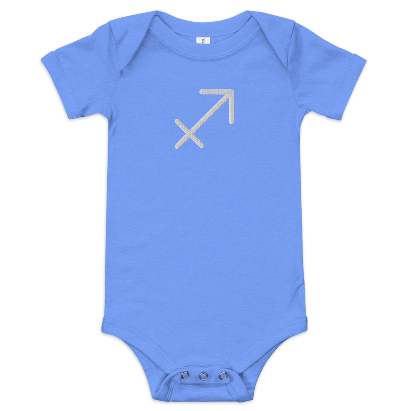 White Embroidered Sagittarius Baby short sleeve onesie