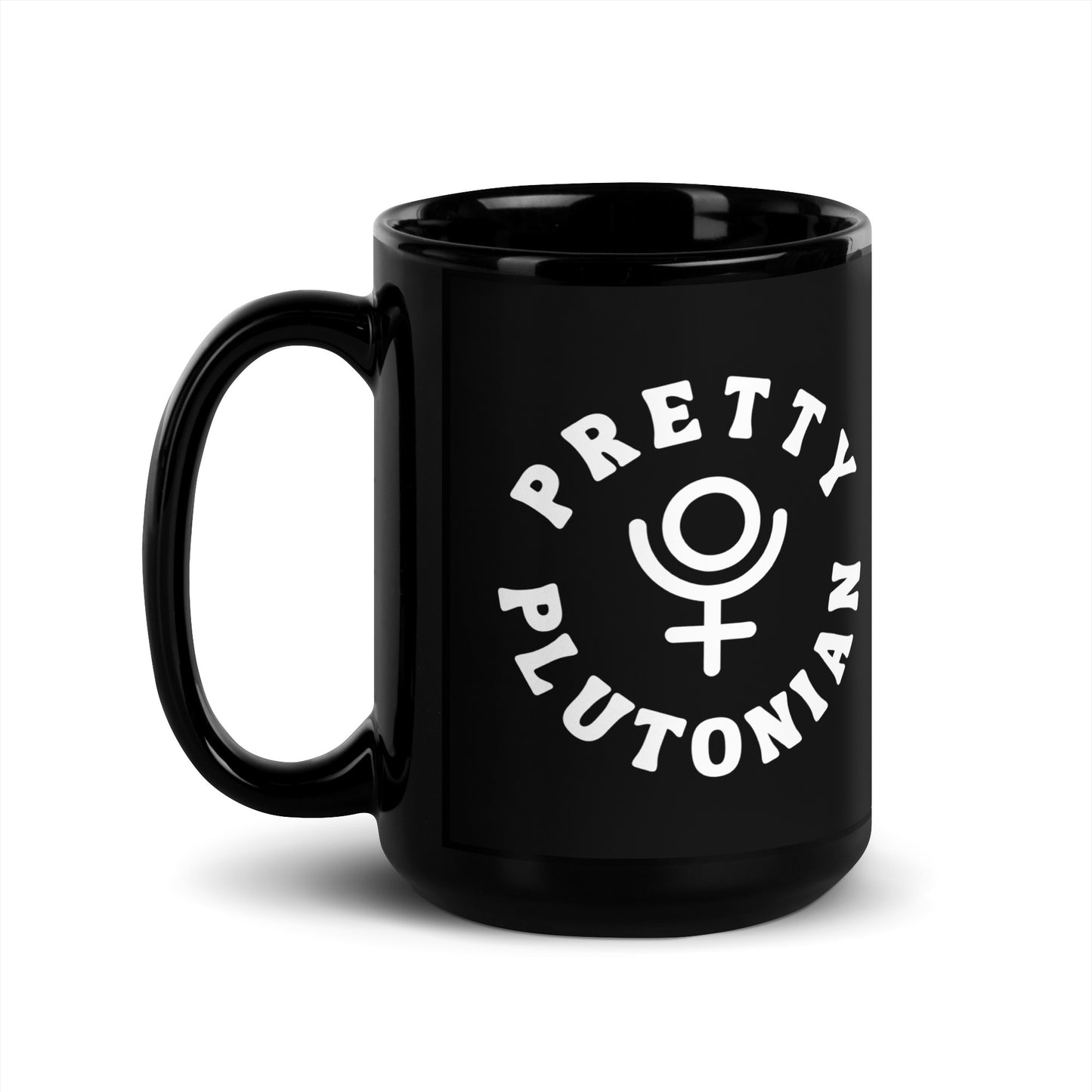 Pretty Plutonian Black Glossy Mug