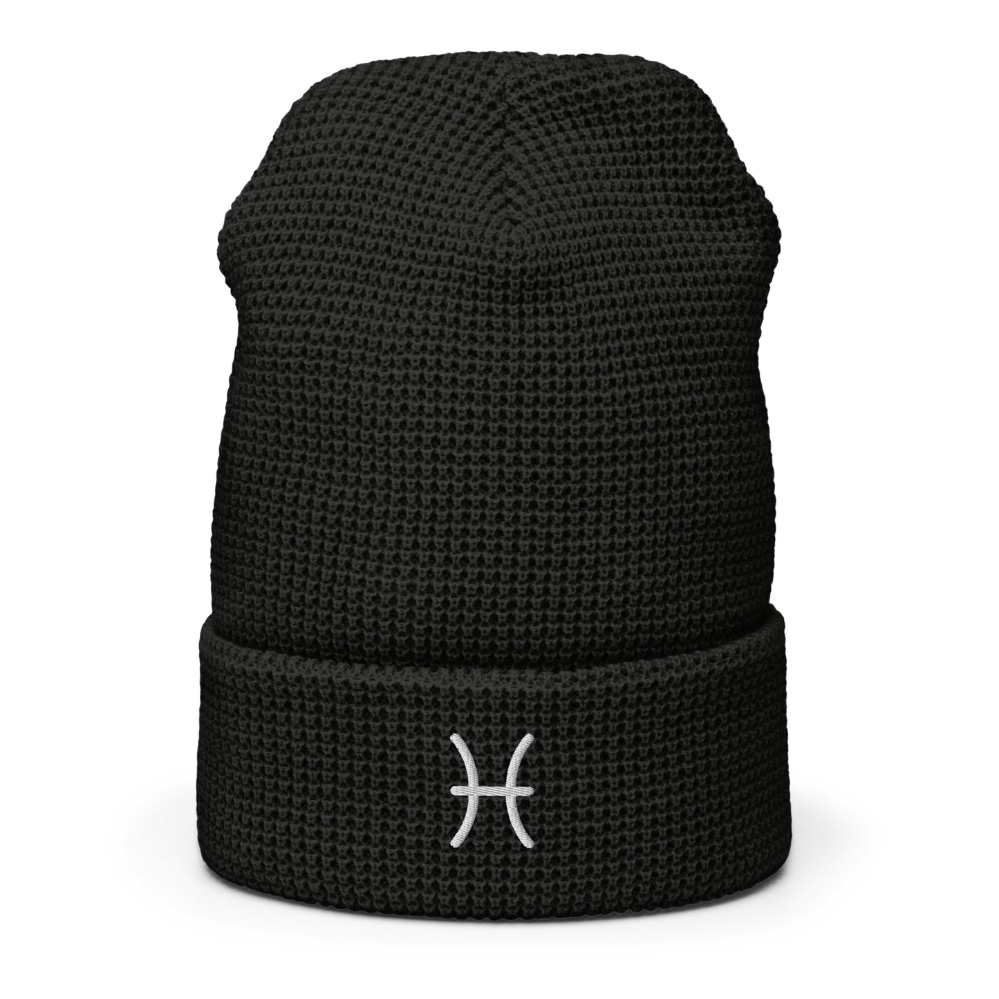 White Pisces Waffle beanie