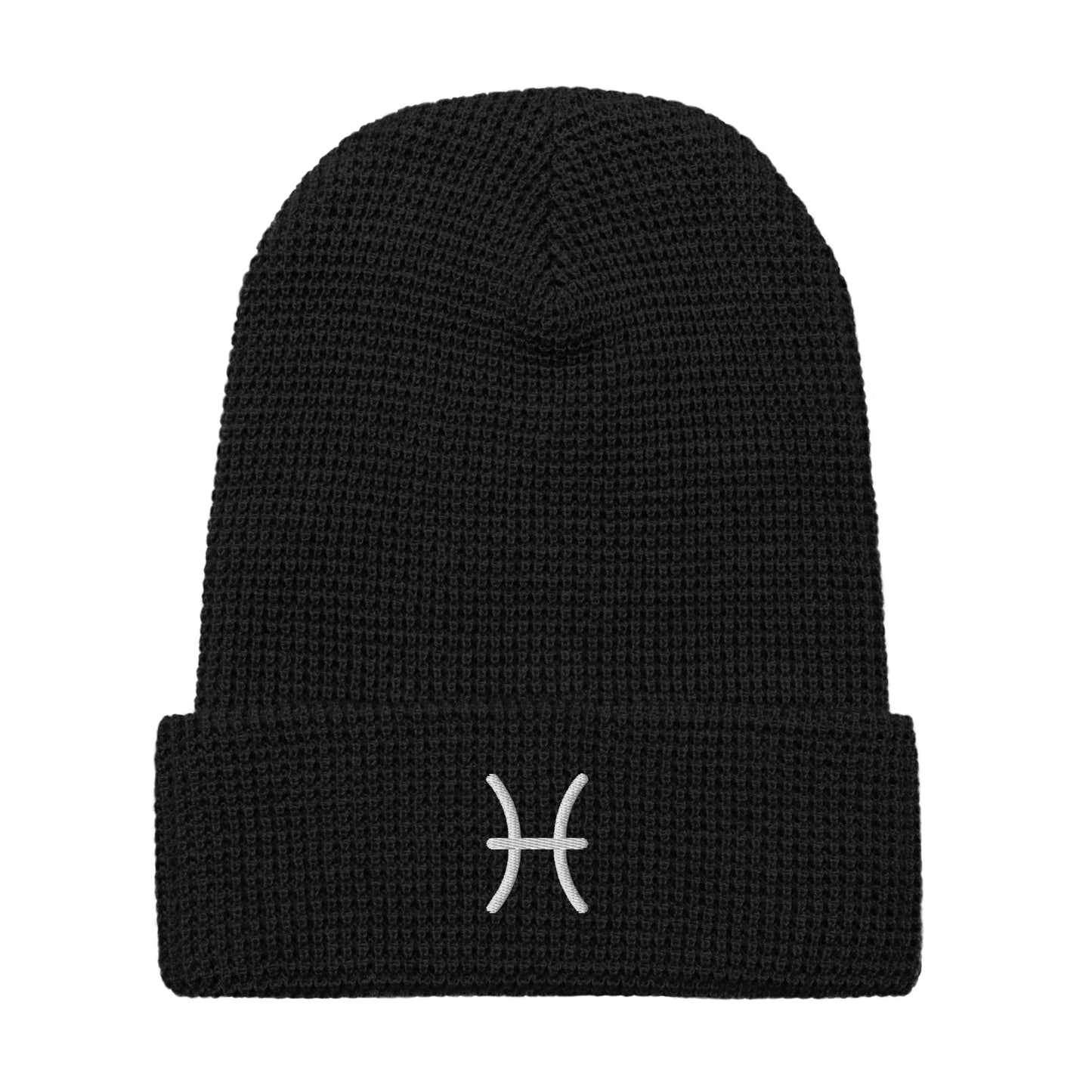 White Pisces Waffle beanie