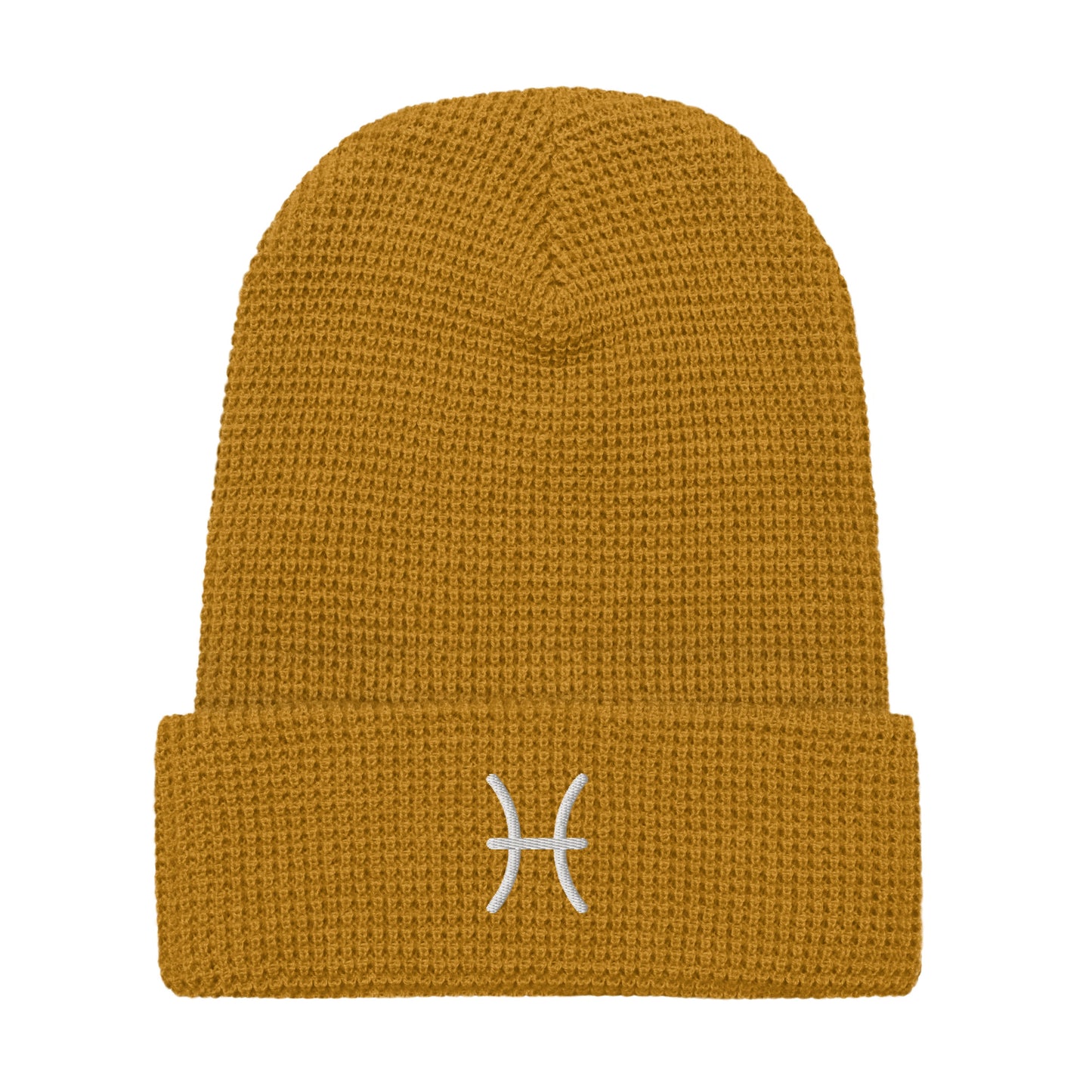 White Pisces Waffle beanie