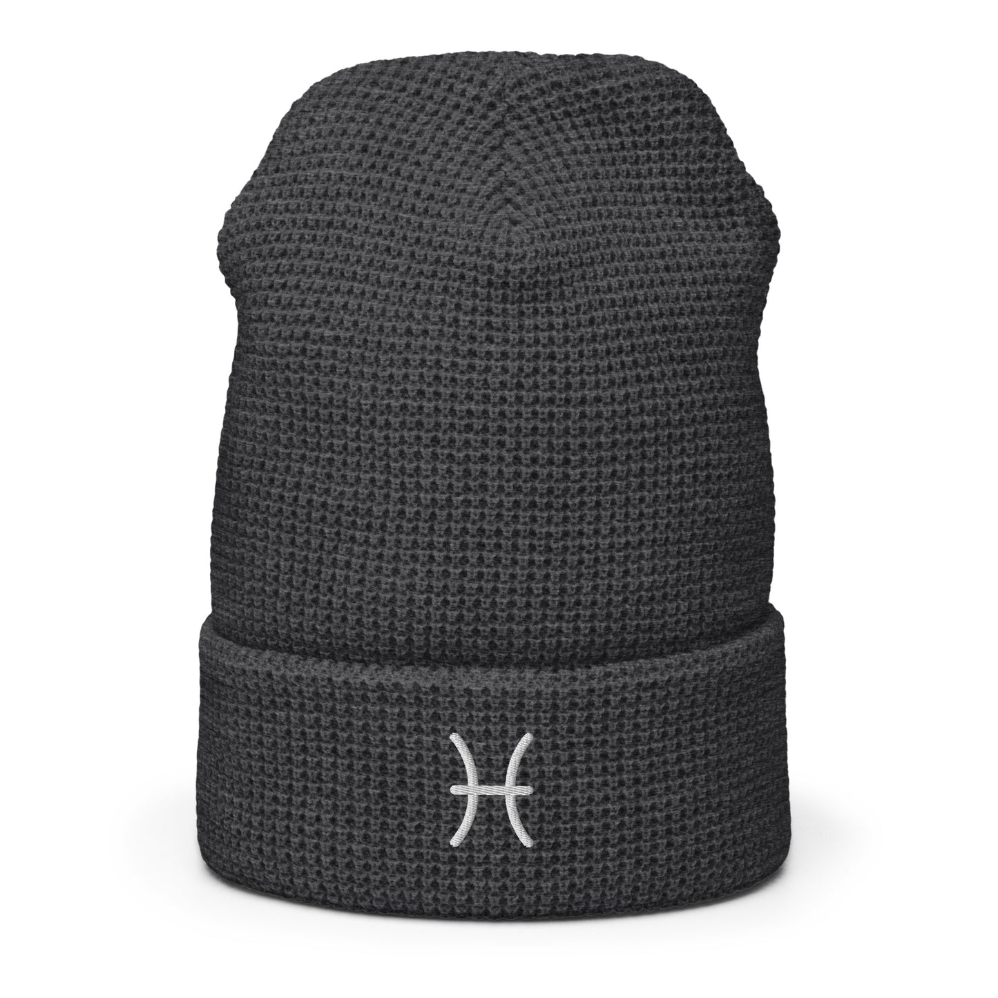 White Pisces Waffle beanie