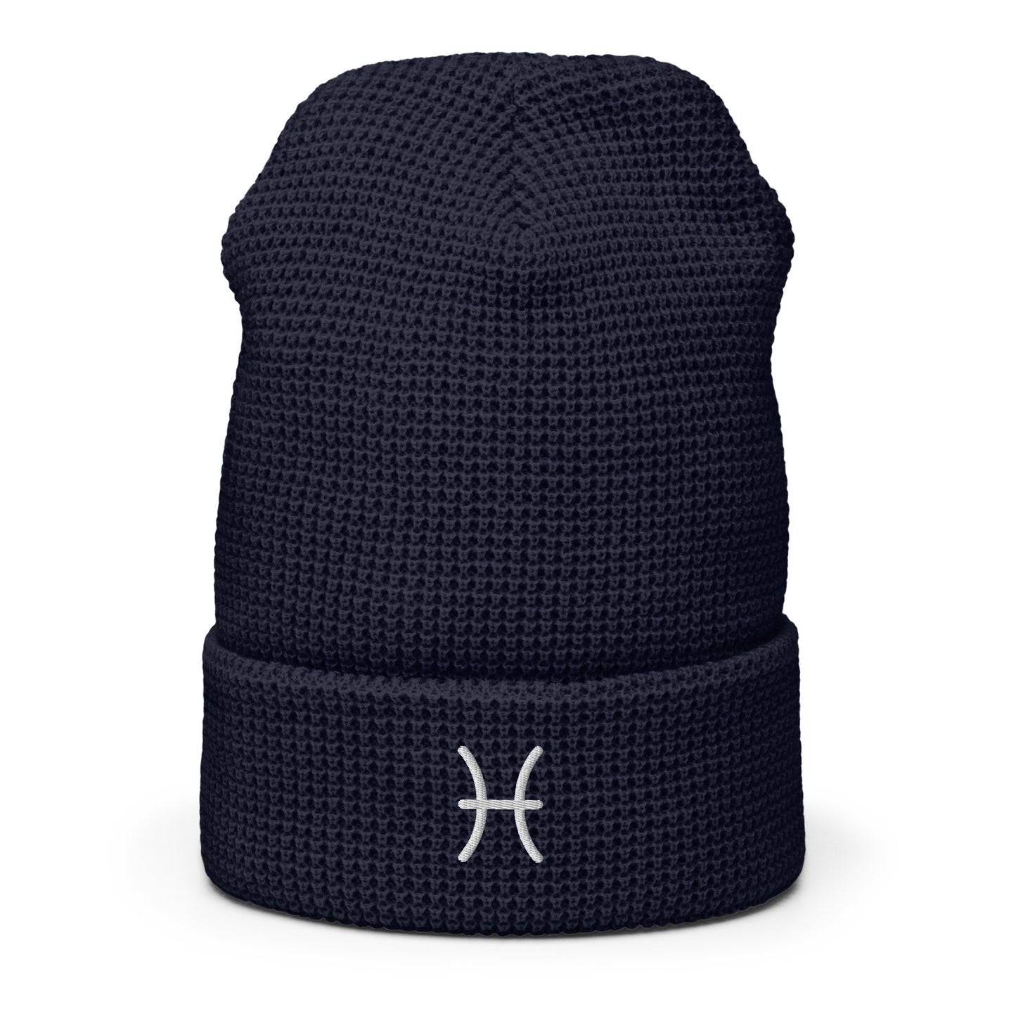 White Pisces Waffle beanie
