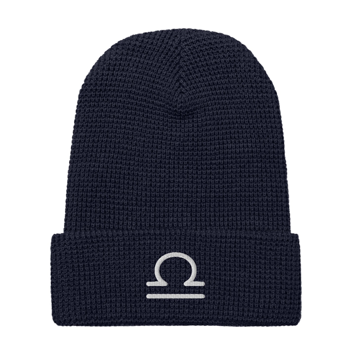 White Libra Waffle beanie