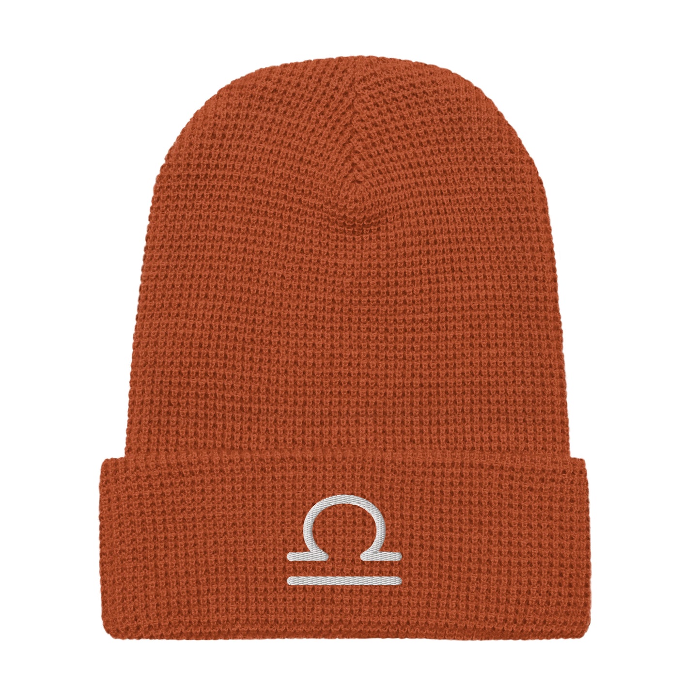 White Libra Waffle beanie
