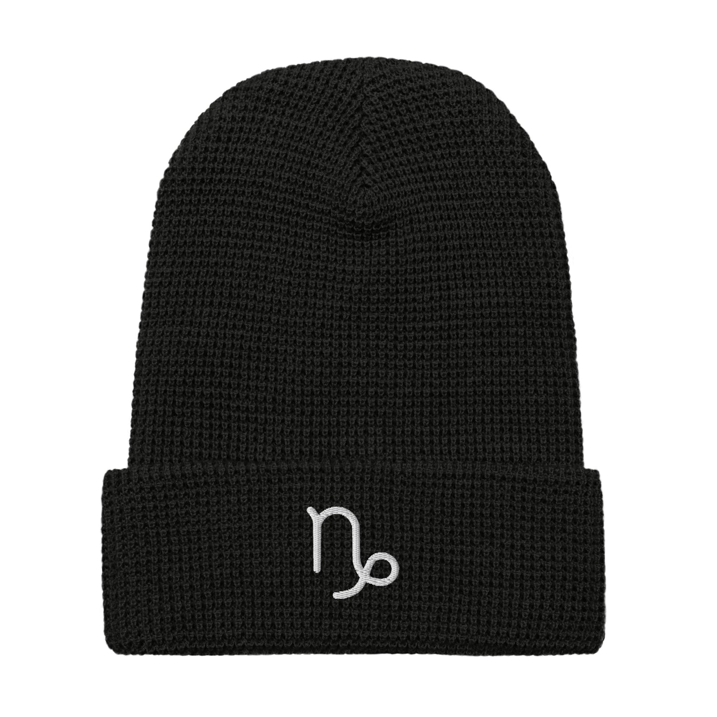 Capricorn in White Waffle beanie