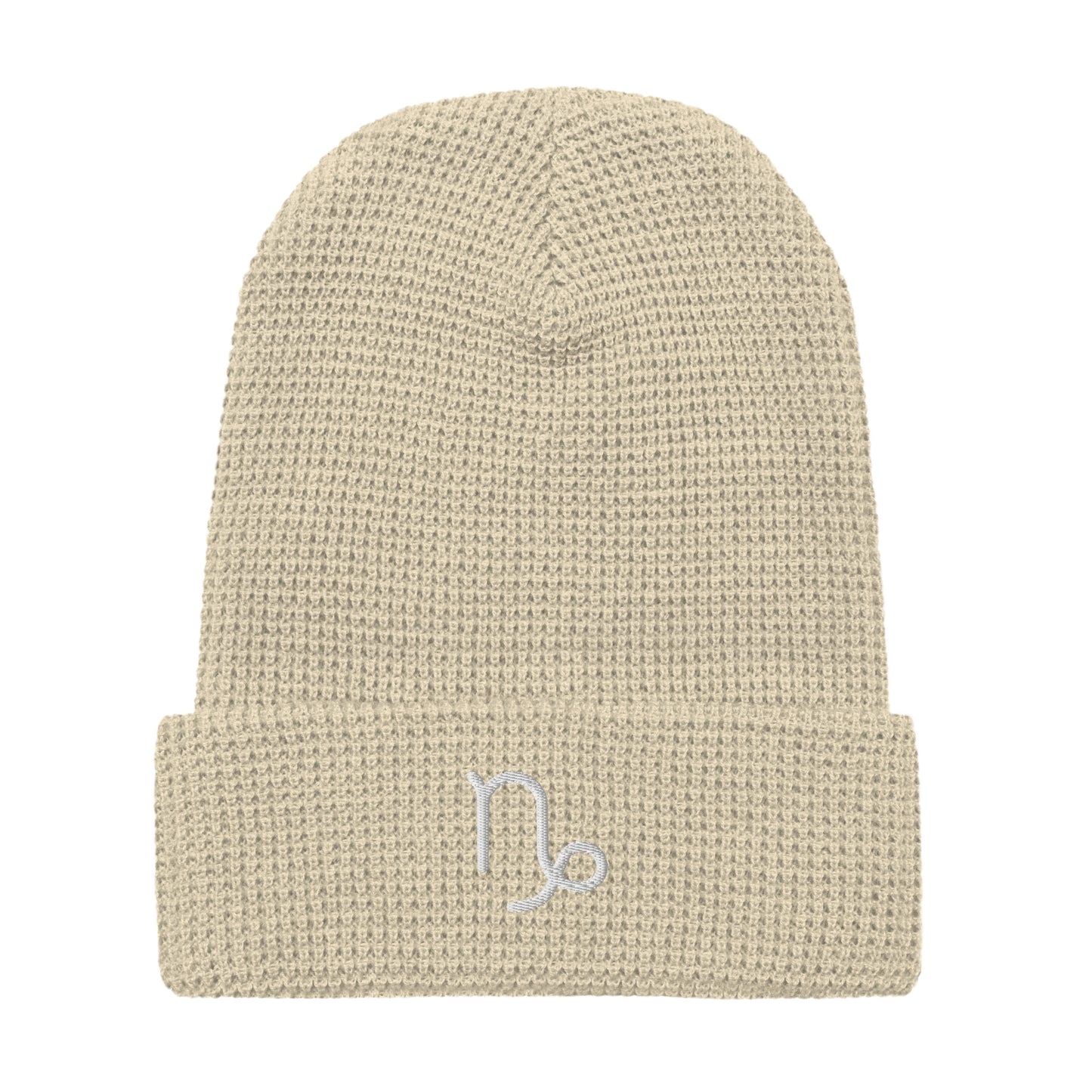 Capricorn in White Waffle beanie