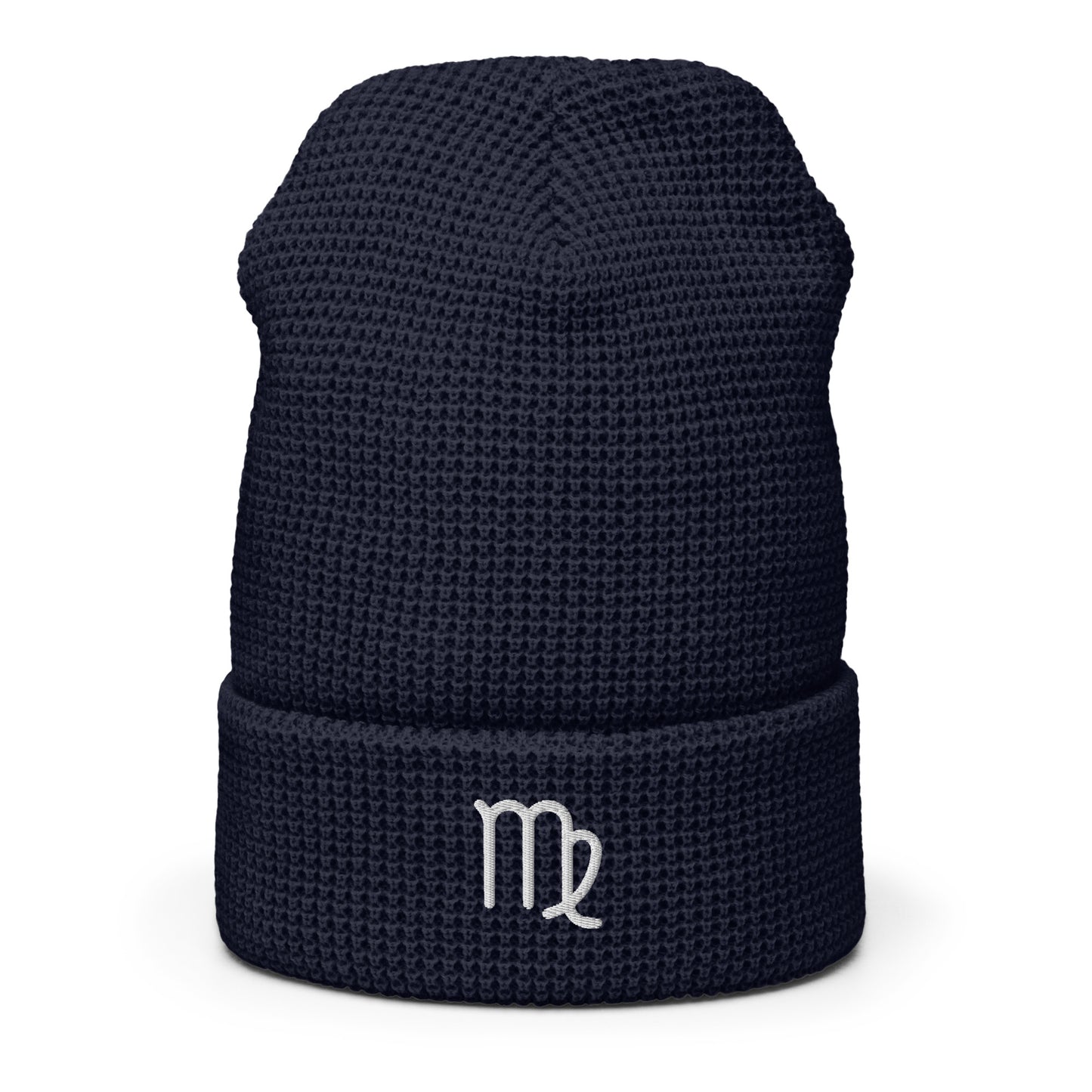 Virgo in White Waffle beanie