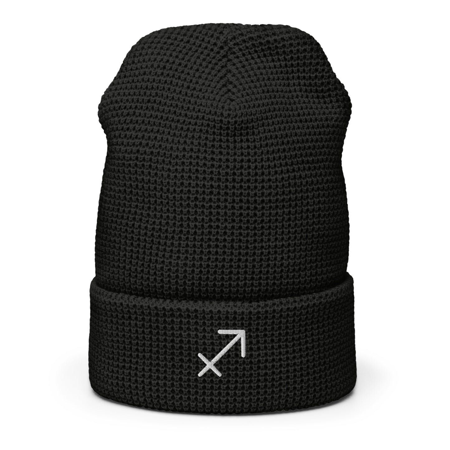 Sagittarius in White Waffle beanie