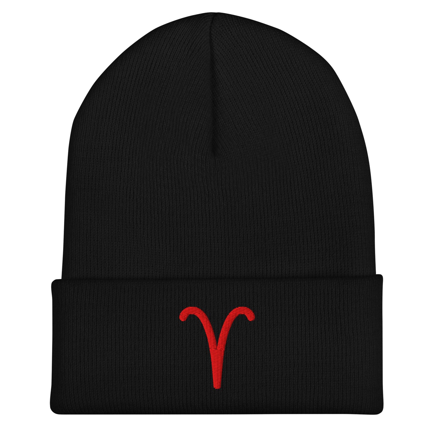 Red Aries Cuffed Beanie