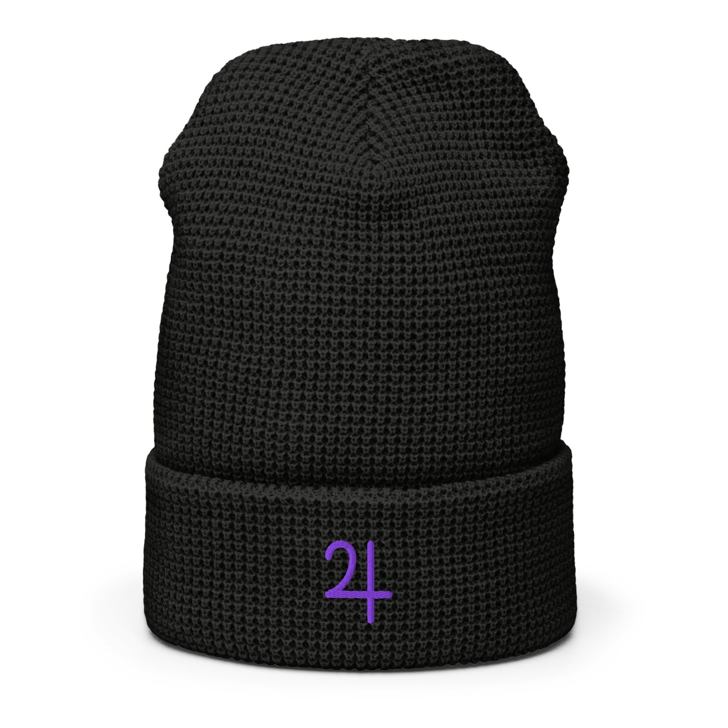 Jupiter Purple Embroidered Waffle beanie