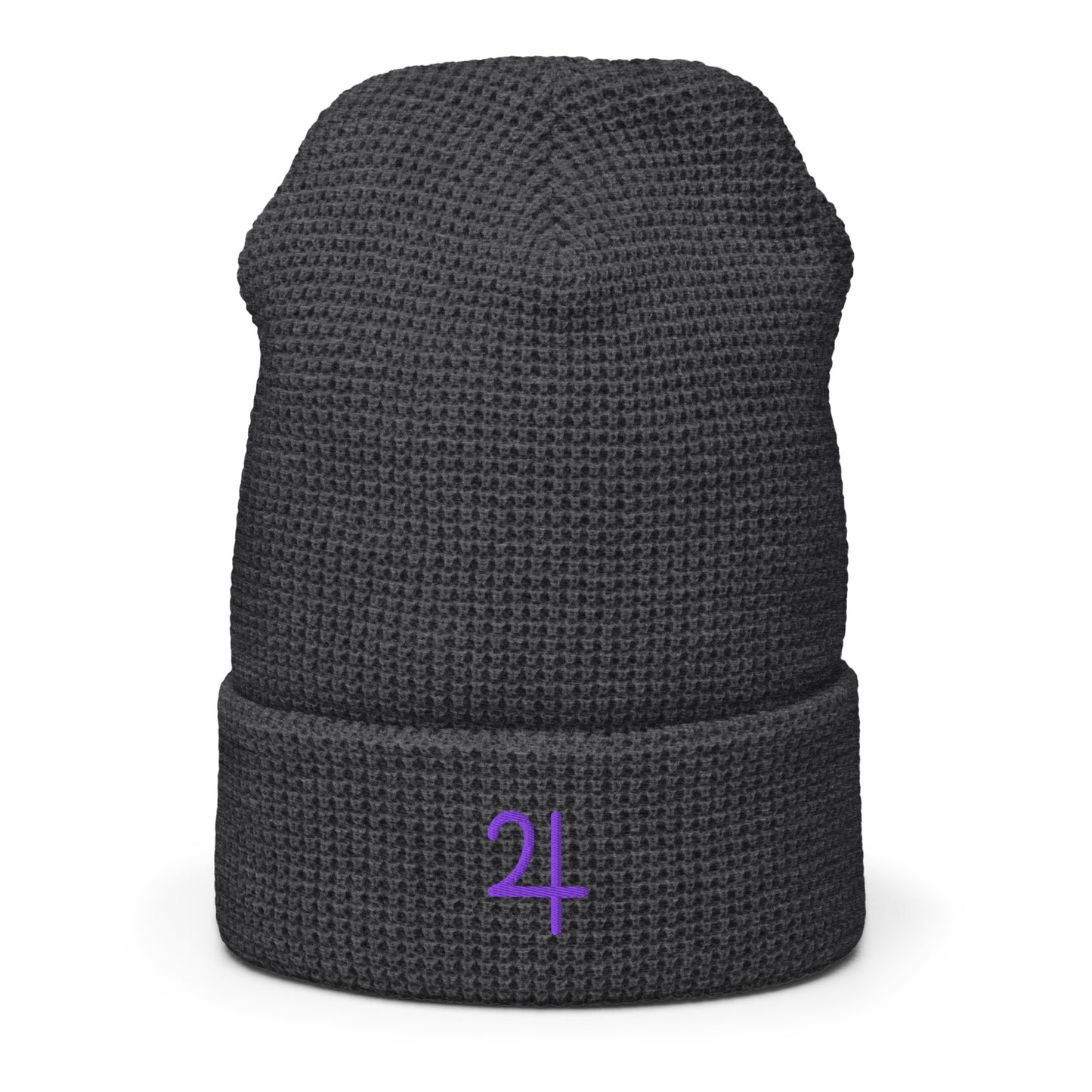Jupiter Purple Embroidered Waffle beanie