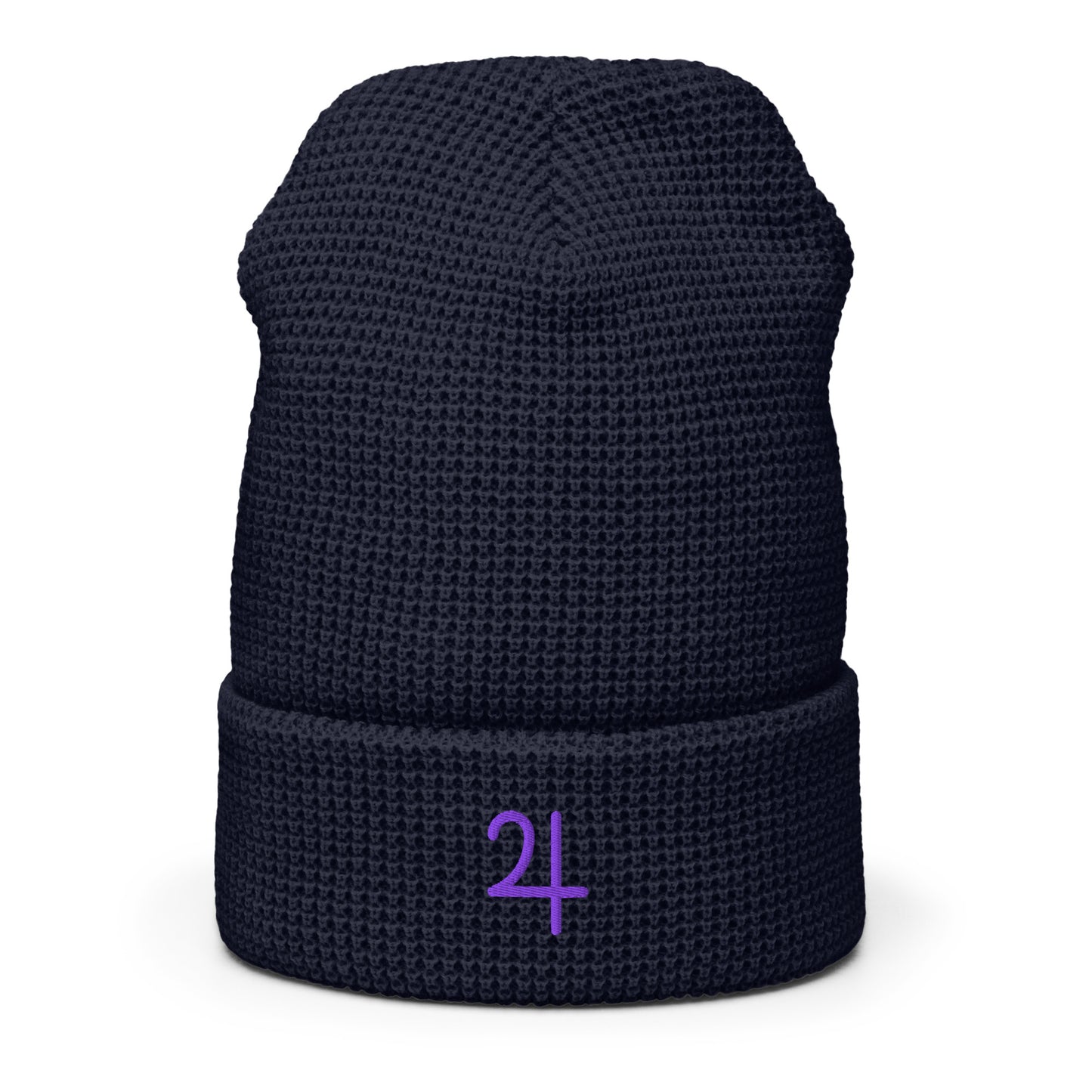 Jupiter Purple Embroidered Waffle beanie