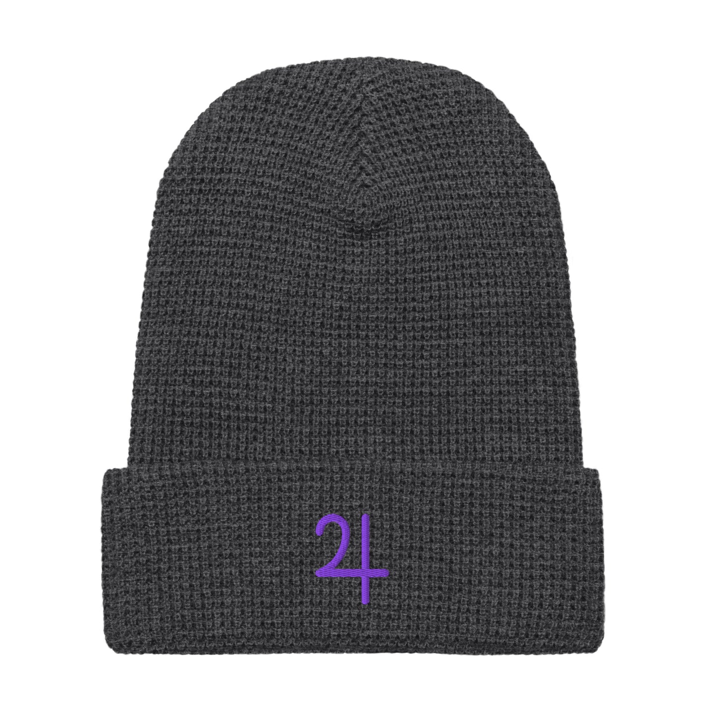 Jupiter Purple Embroidered Waffle beanie