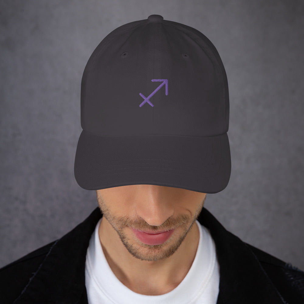 Sagittarius in Purple Dad Hat