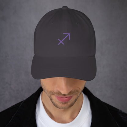 Sagittarius in Purple Dad Hat