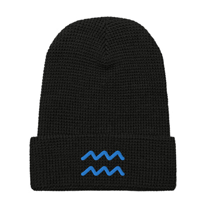 Aquarius in Light Blue Waffle beanie