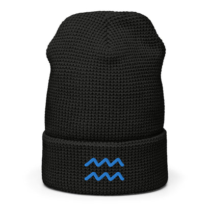 Aquarius in Light Blue Waffle beanie