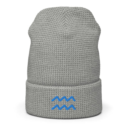 Aquarius in Light Blue Waffle beanie