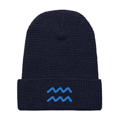 Aquarius in Light Blue Waffle beanie