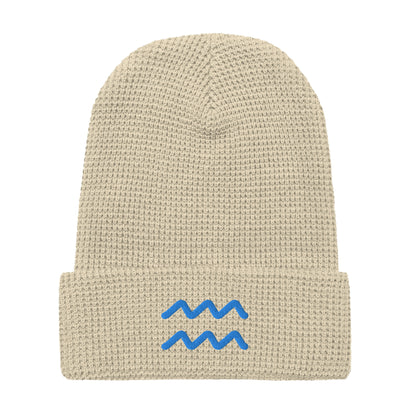 Aquarius in Light Blue Waffle beanie