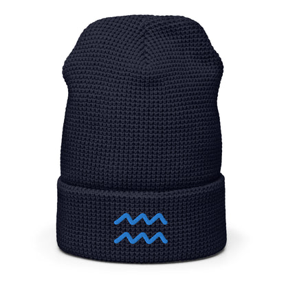 Aquarius in Light Blue Waffle beanie