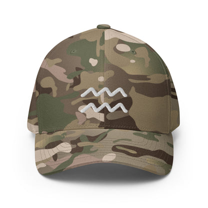 Aquarius in White Structured Twill Cap