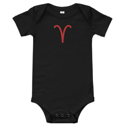 Embroidered Aries Baby short sleeve onesie