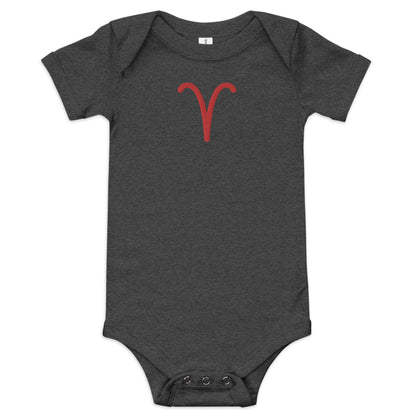 Embroidered Aries Baby short sleeve onesie