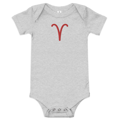 Embroidered Aries Baby short sleeve onesie