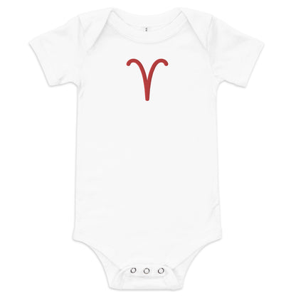 Embroidered Aries Baby short sleeve onesie