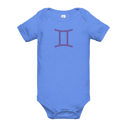 Embroidered Gemini Baby short sleeve onesie