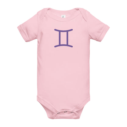 Embroidered Gemini Baby short sleeve onesie