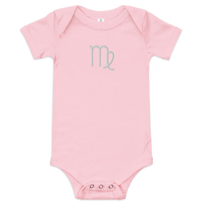 Embroidered Virgo Baby short sleeve onesie