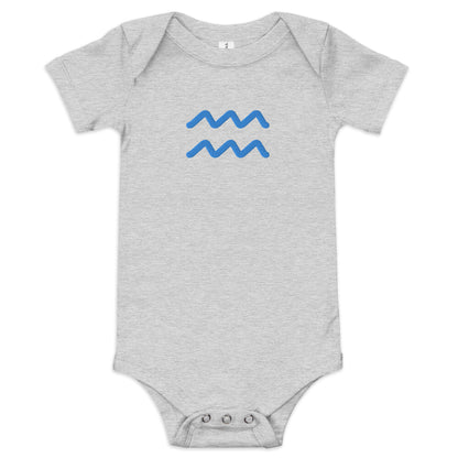 Embroidered Aquarius Baby short sleeve onesie
